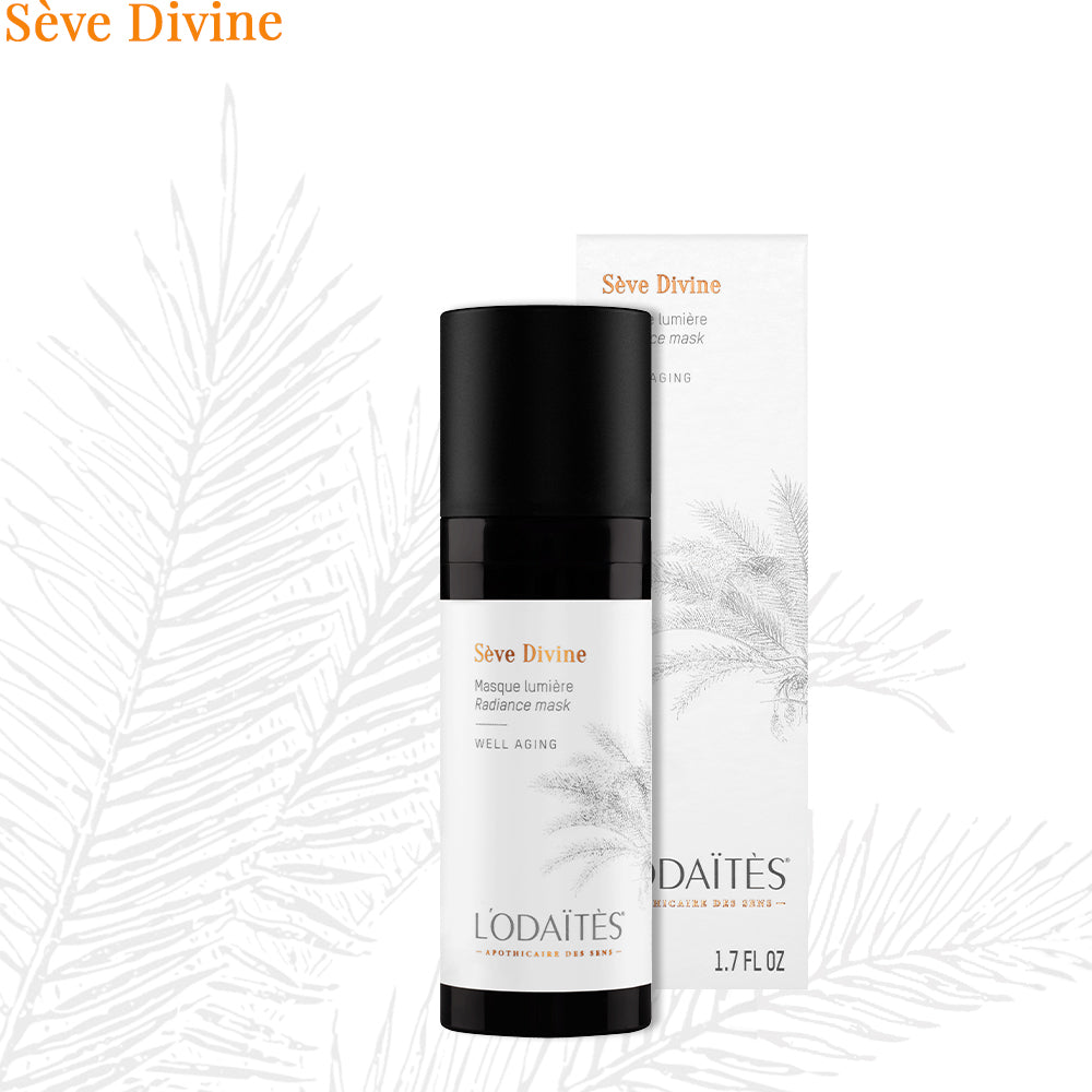 Masque lumière well-aging Sève Divine de L'Odaïtès sur fond blanc