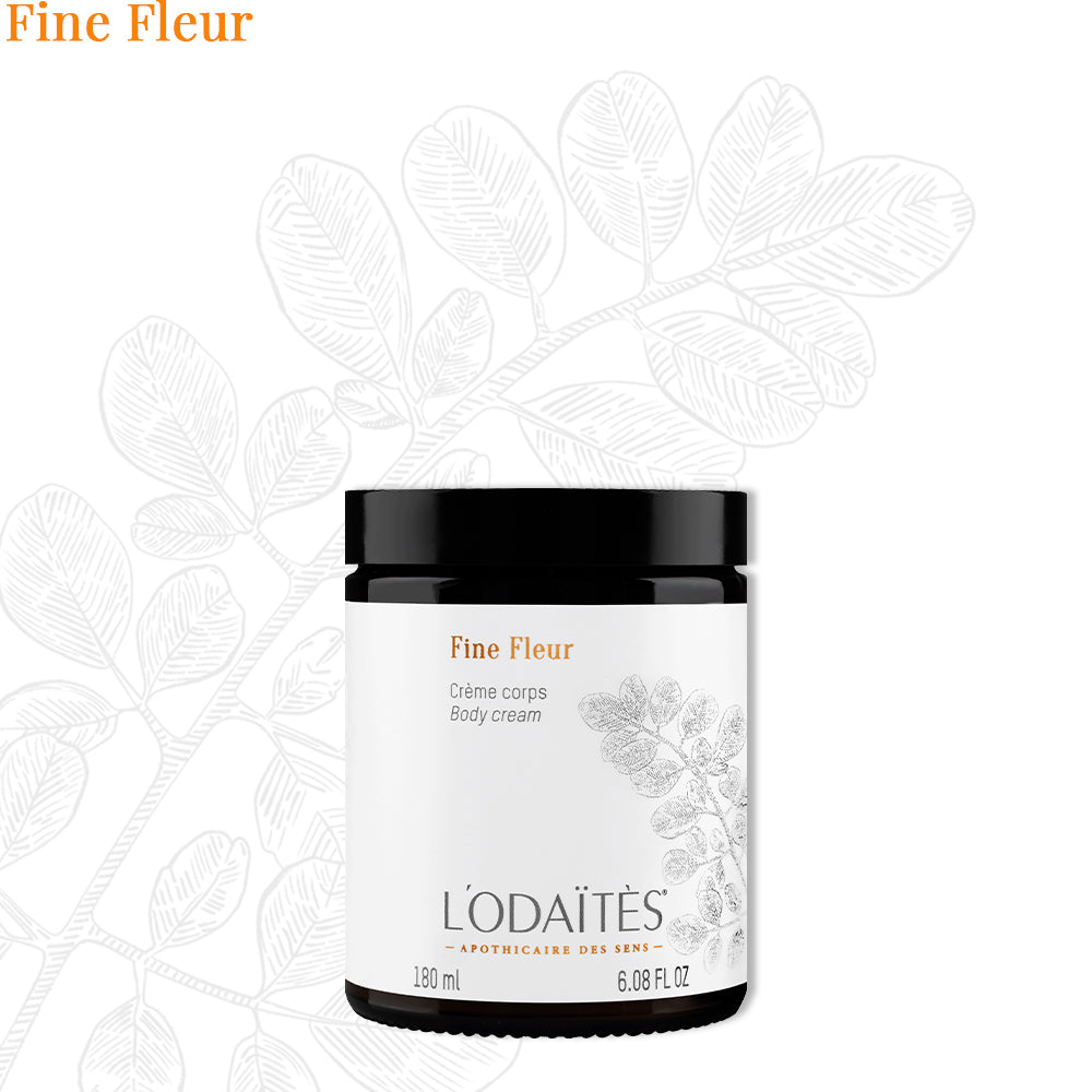 Crème corps Fine Fleur de L'Odaïtès sur fond blanc