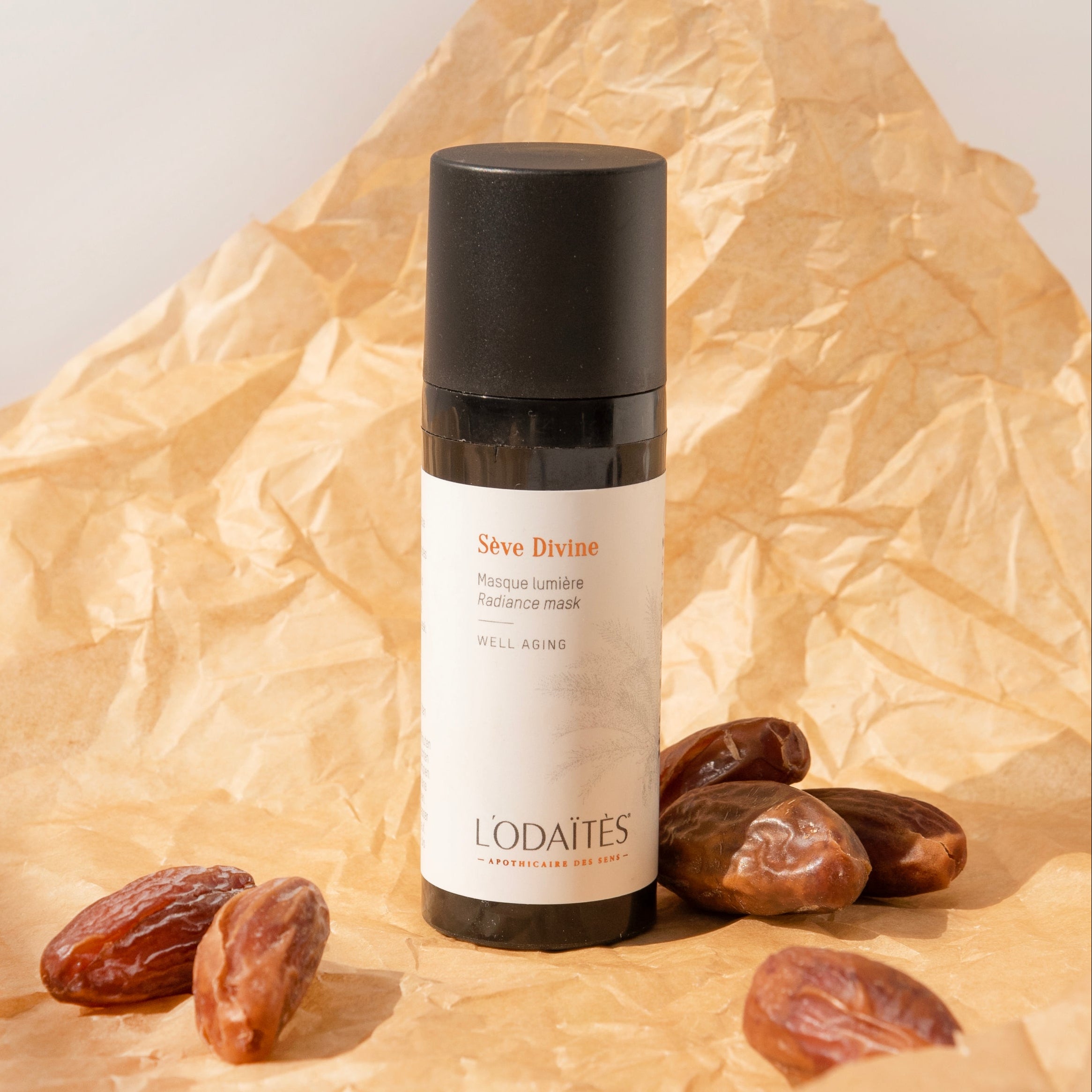 Masque lumière well-aging Sève Divine de L'Odaïtès avec des dattes